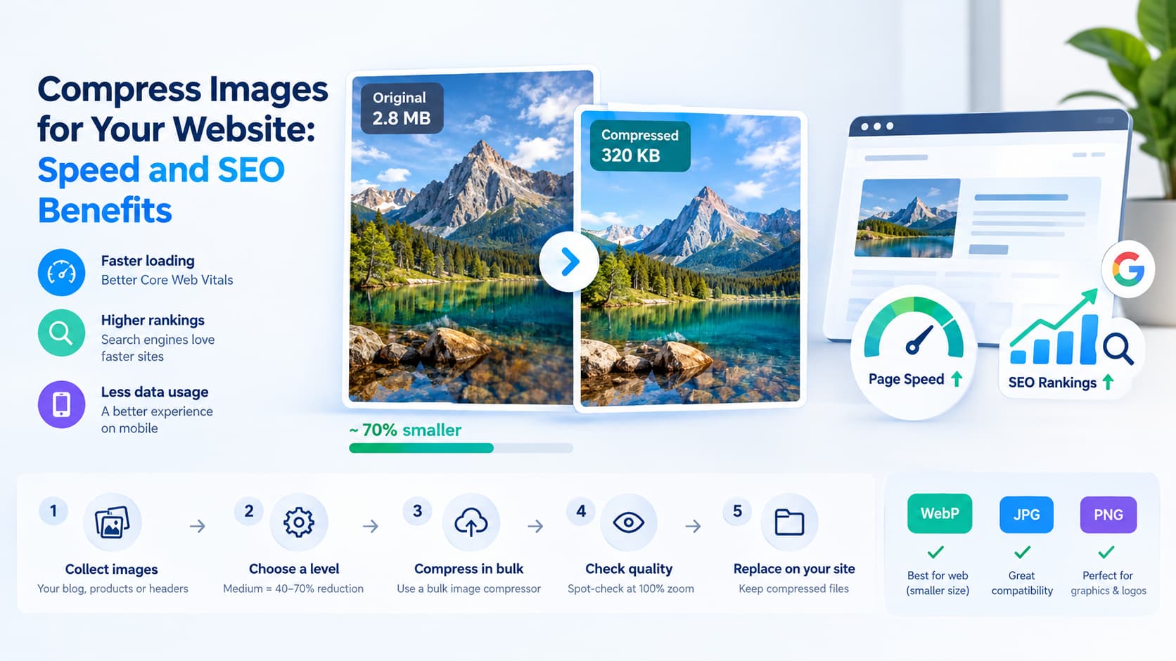 Compress Images for Your Website: Speed and SEO Benefits